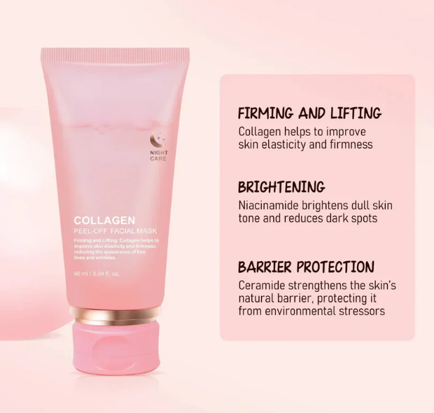 Korean Collagen Overnight Wrapping Peel-Off Facial Mask | Hydrating, Tightening, and Elasticity Boosting Gel Mask