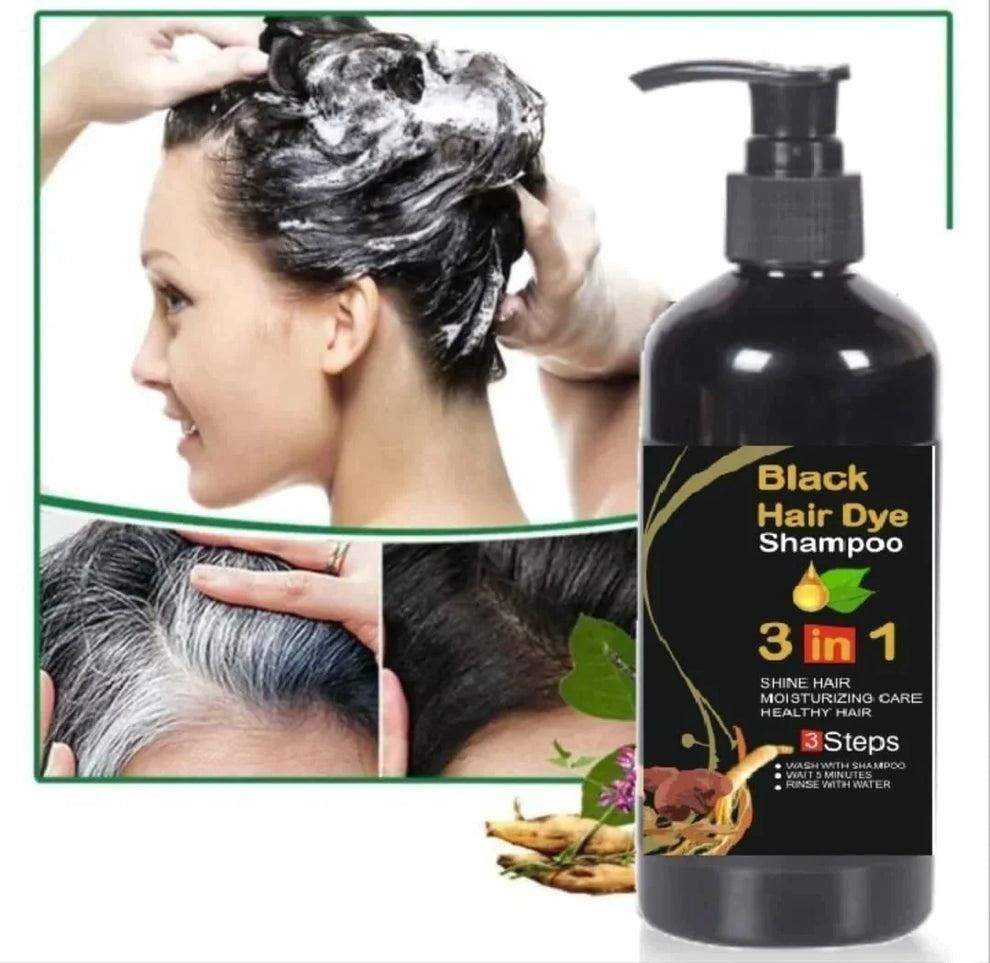 3 in 1 - Instant Black Herbal Hair Dye, Shampoo & conditioner – Pack of 2