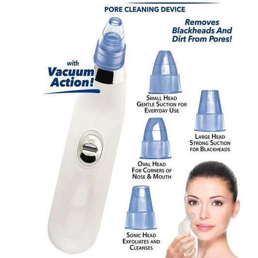 4-in-1 Blackhead Remover & Pore Vacuum Cleaner | Deep Cleansing with Multiple Probes | Cordless & Portable