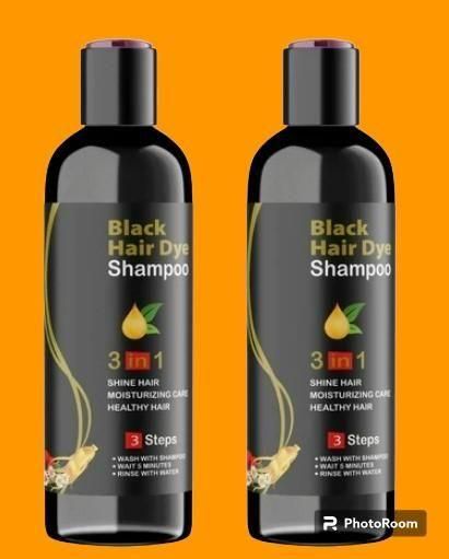 3 in 1 - Instant Black Herbal Hair Dye, Shampoo & conditioner – Pack of 2
